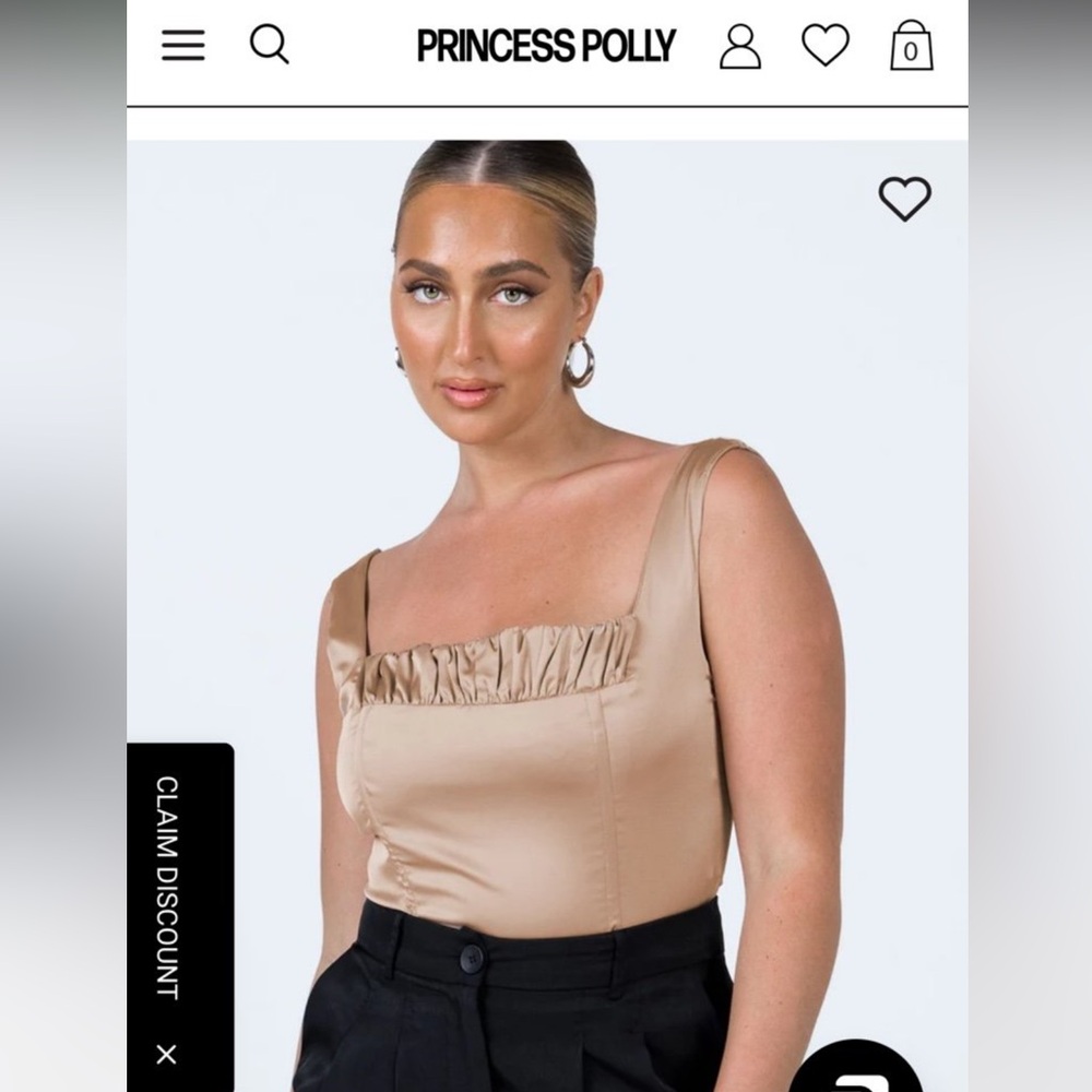 NWT Princess Polly Ximena bodysuit beige SIZE 2